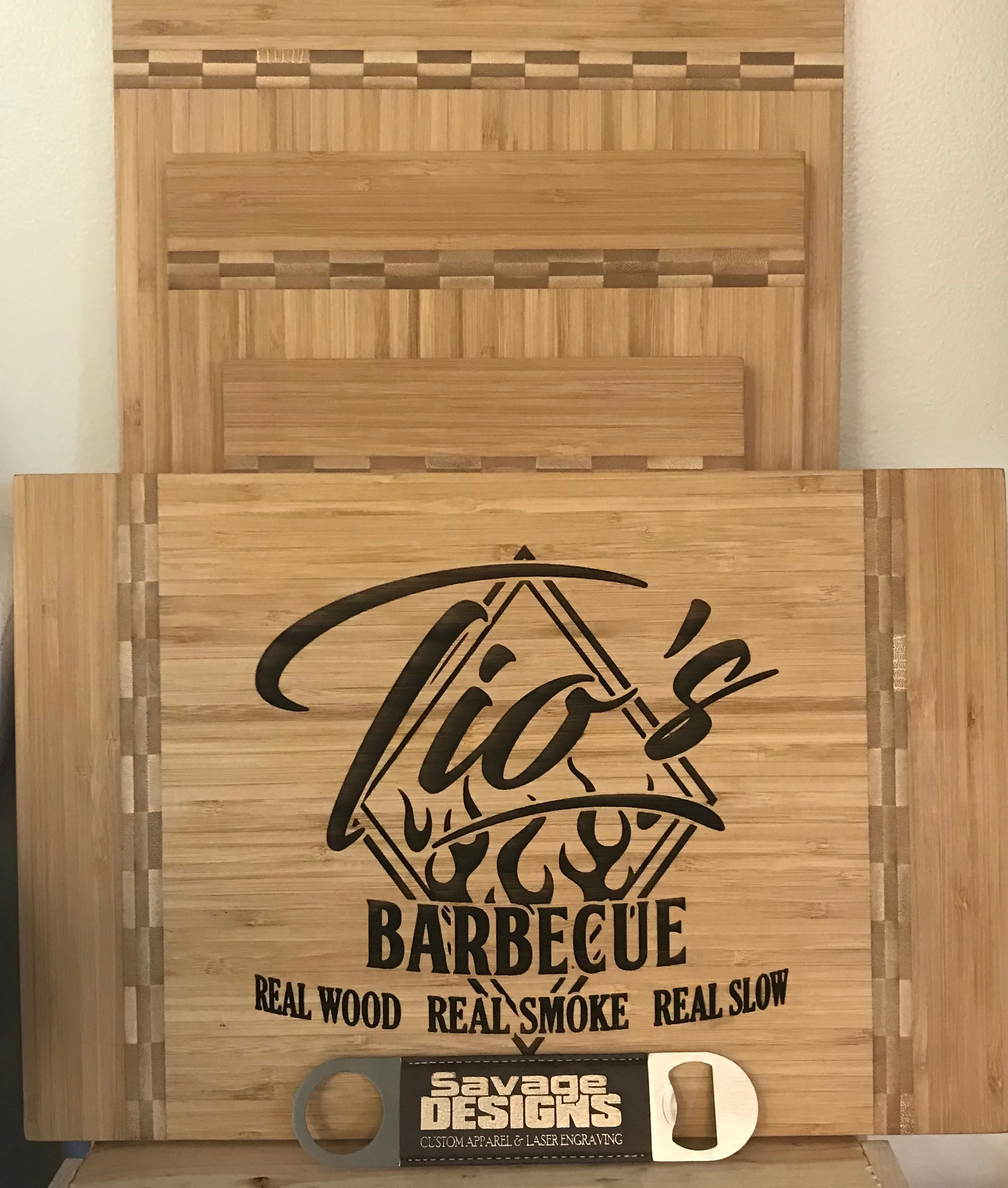 Bamboo Cutting Board with Butcher Block Inlay